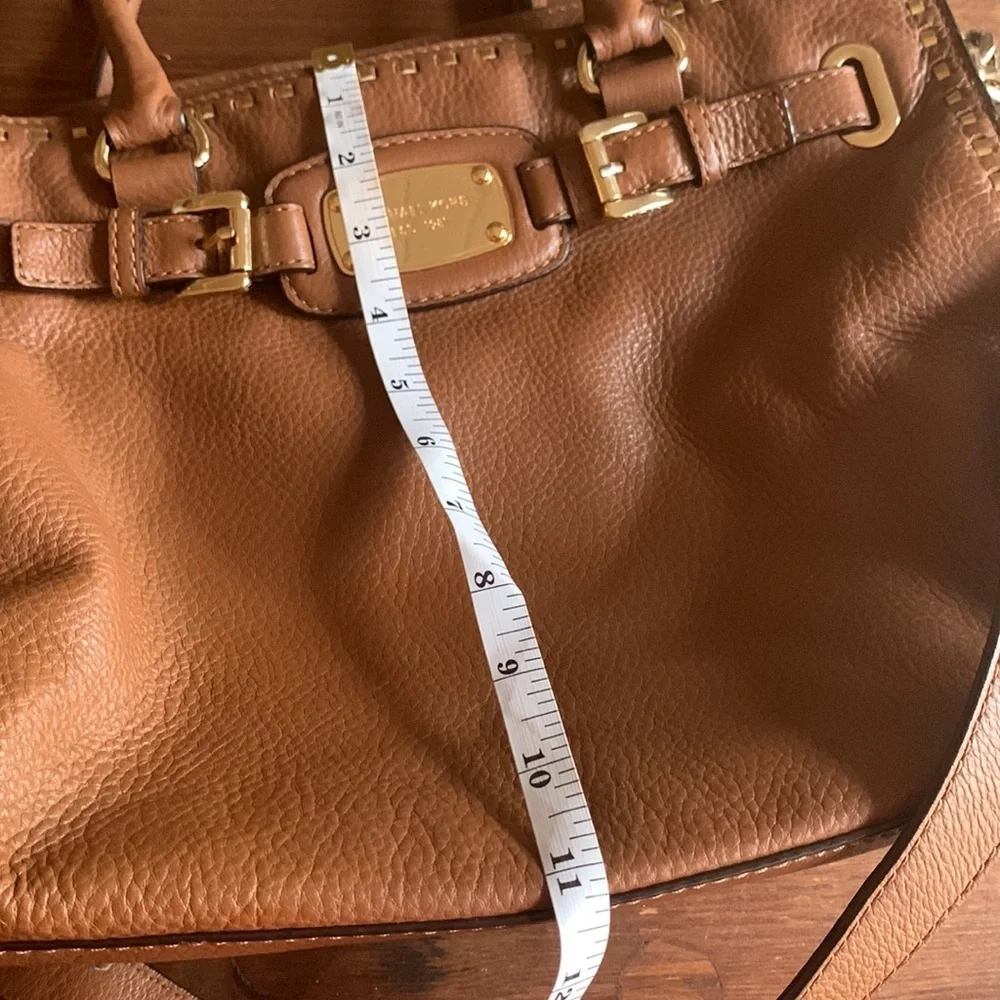 Michael Kors Hamilton Buckle Strap Gold Studded Caramel Shoulder Crossbody